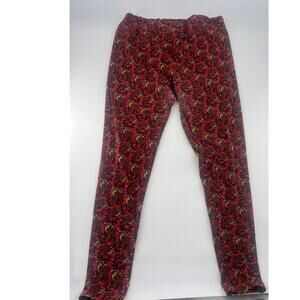 Lularoe Leggings Womens Tall and Curvy 12-18 Red Christmas Holiday Stretchy